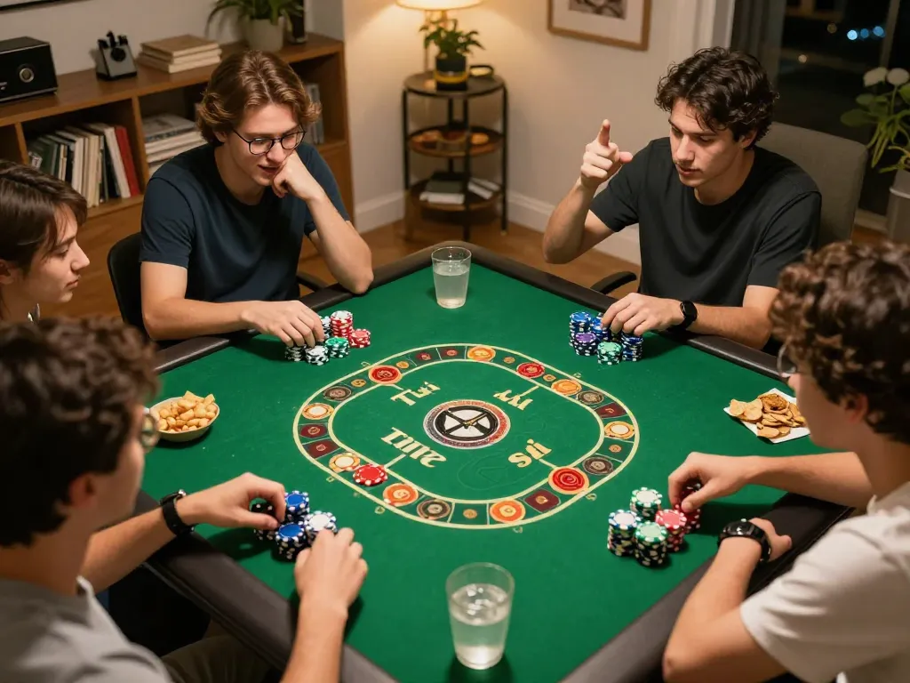 Players engaging in game tài xỉu at home, showcasing excitement and strategic gameplay