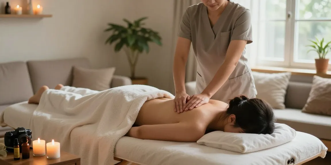 Relaxing 성동구출장안마 experience with professional massage therapist in peaceful home setting.
