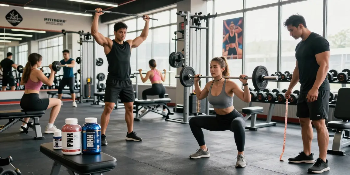 Prime Pharma Steroïden Winkel met sporters die trainen in een moderne sportschool vol energie en motivatie.
