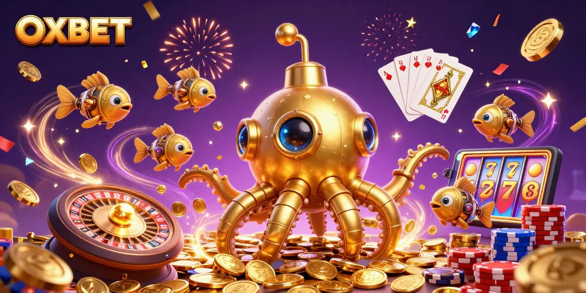 Engage with OXBET's thrilling gaming world featuring casino elements and captivating designs.