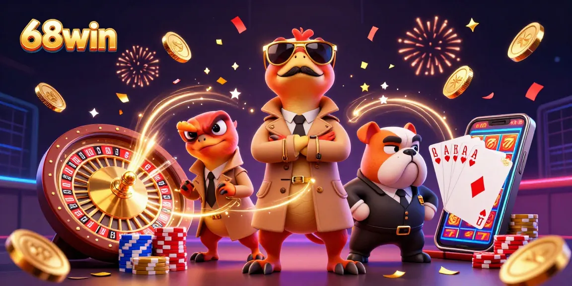 Experience excitement at 68win with raptors sneaking into a VIP casino lounge amidst sparkling treasures.