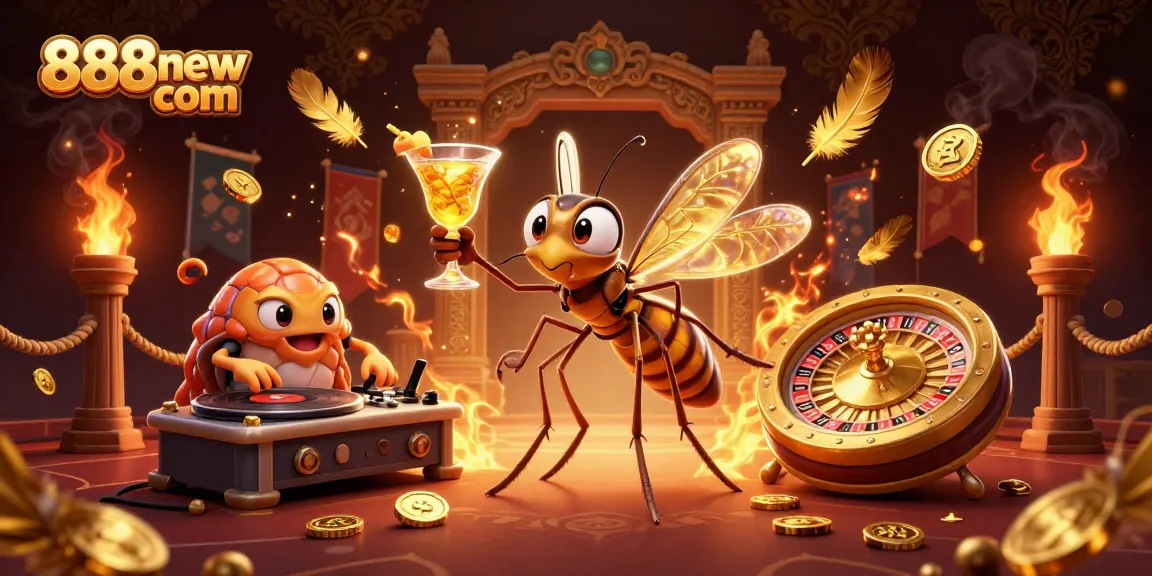 Experience high-stakes gaming with vibrant characters at 888new com, featuring a thrilling casino scene.