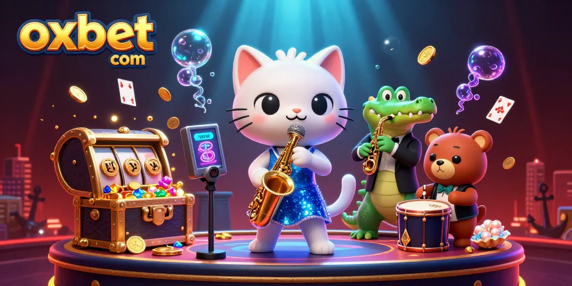 Experience the thrill of winning with oxbet com in this vibrant casino scene filled with cartoon characters and dynamic game elements.