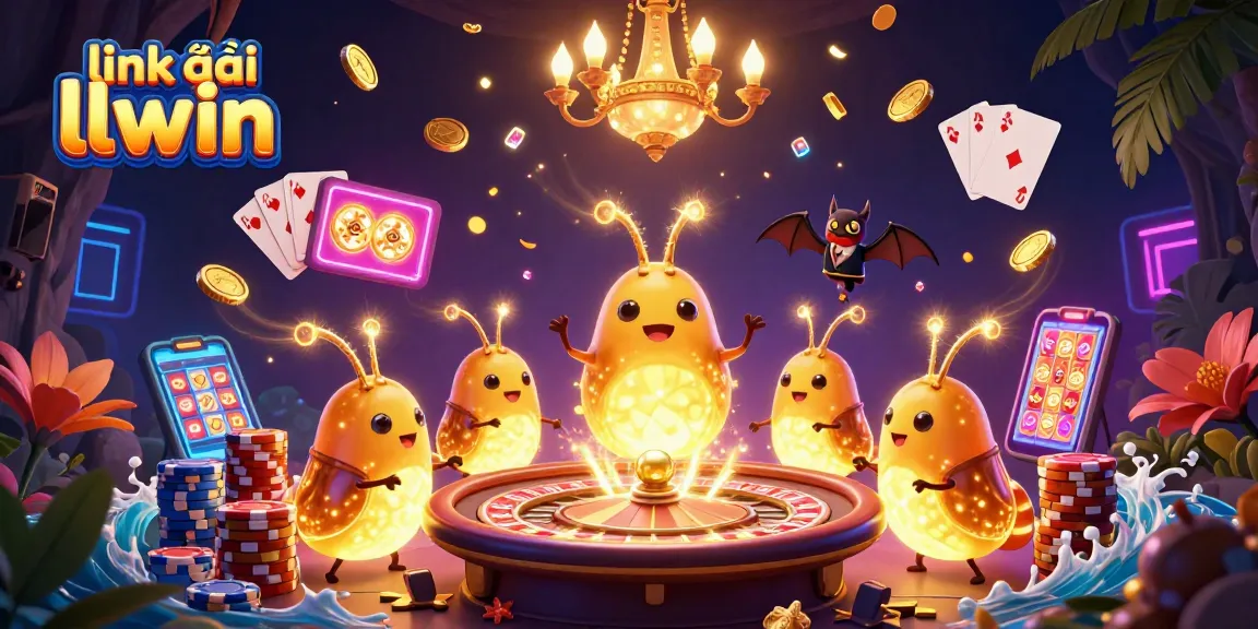 Experience thrilling wins with the link vào llwin as glowworms illuminate a vibrant casino scene.