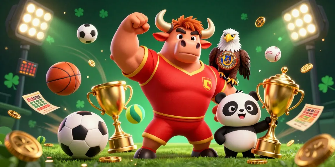 Play and win big at BLUE 88 casino with a vibrant sports-themed illustration showcasing dynamic characters and thrilling elements.