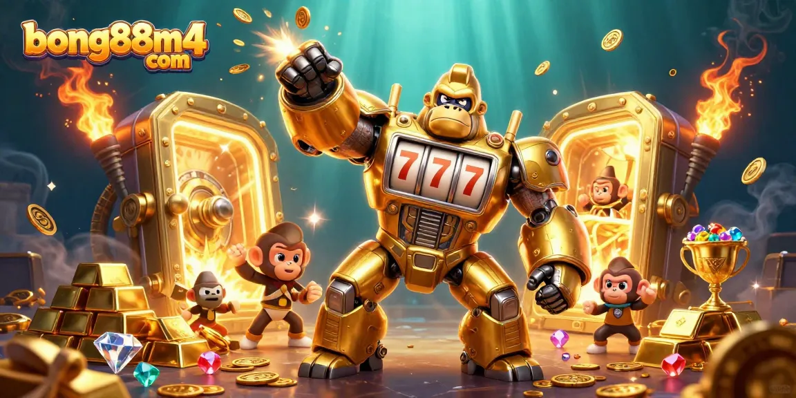 Experience thrilling slots gameplay and win big with bong88m4 com in this vibrant 3D casino scene!