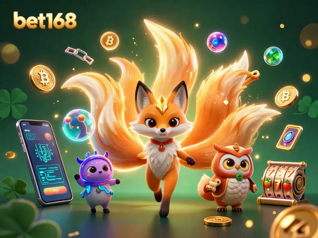 Experience the excitement of bet168 with vibrant slot games and colorful characters in a magical casino atmosphere.