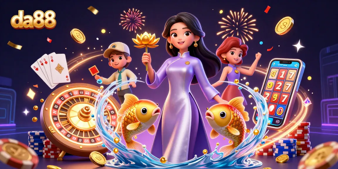 Experience thrilling wins at da88 with vibrant casino elements and captivating characters.