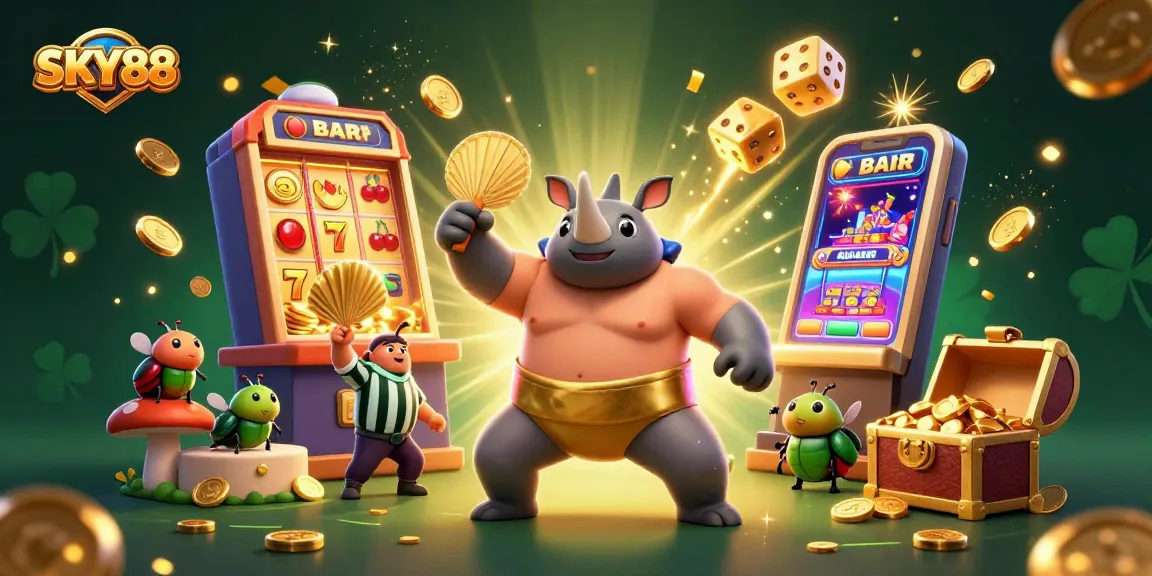 Watch the SKY88 champion beetle unleash a jackpot of coins in an exciting casino scene!