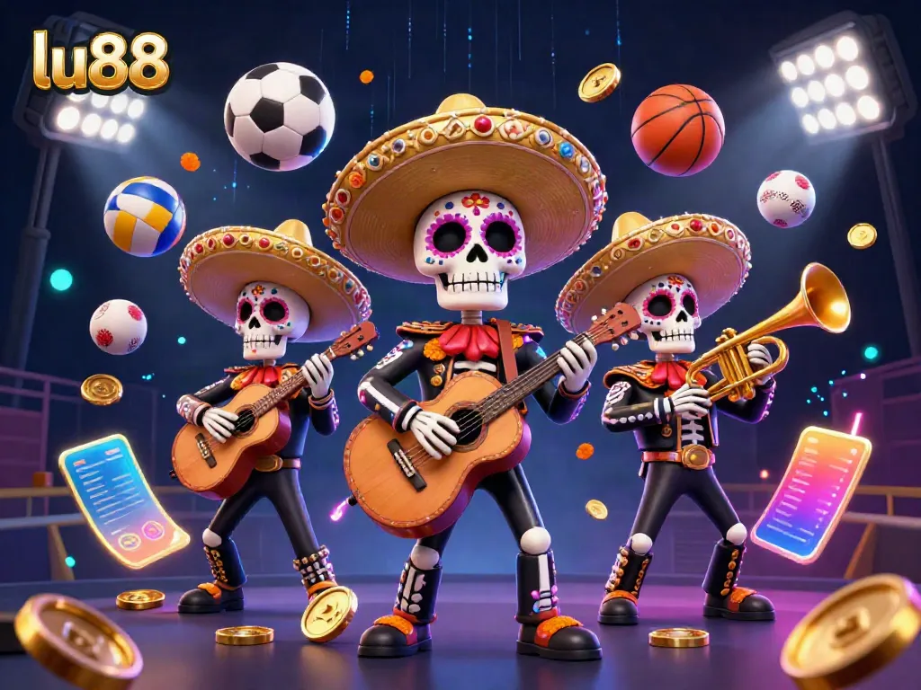 Experience dynamic betting with lu88 featuring colorful mariachi musicians in a vibrant casino illustration.