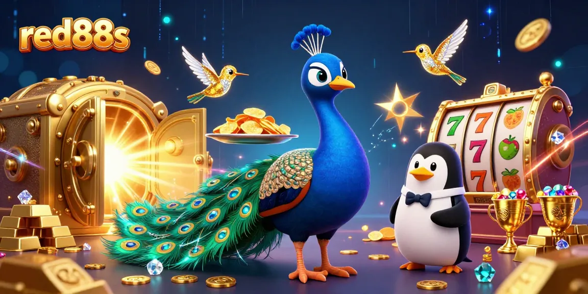 Experience exciting wins with red88s in this dynamic casino scene showcasing vibrant animation and rich detail.