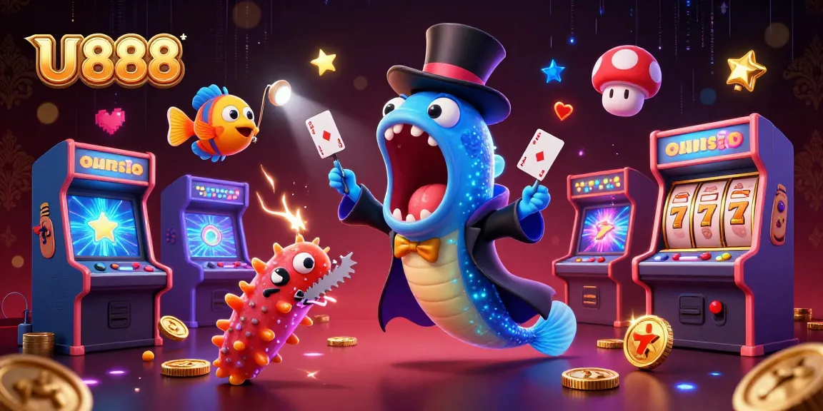 Join the thrilling adventure of U 888 with magic eel, anglerfish, and sea cucumber in a vibrant gambling scene.