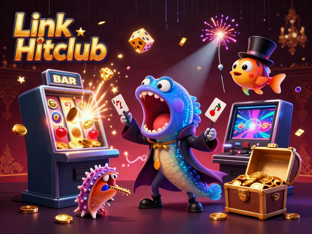 Experience the magic of Link Hitclub with vibrant casino-themed characters and dazzling jackpot excitement.