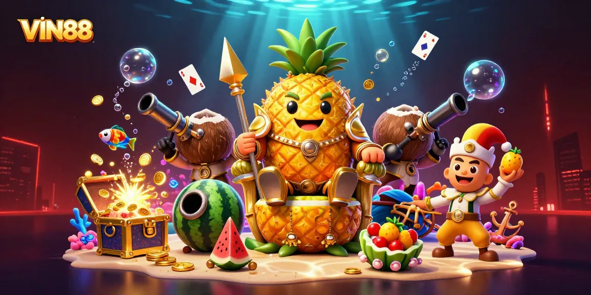 Engage with VIN88's vibrant online casino scene featuring dynamic characters and immersive gaming elements.
