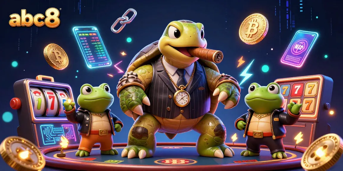 Experience the vibrant world of gambling with abc8 featuring a 3D snapping turtle mobster and casino elements.