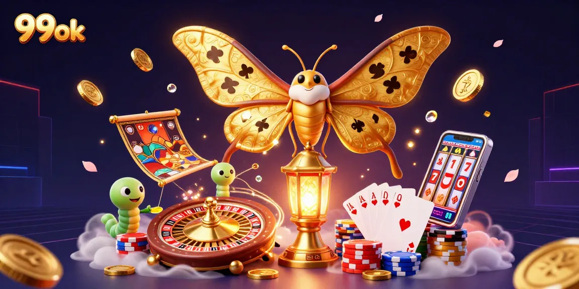 Experience thrilling gameplay at 99ok with a vivid 3D casino illustration showcasing dynamic game elements and vibrant energy.